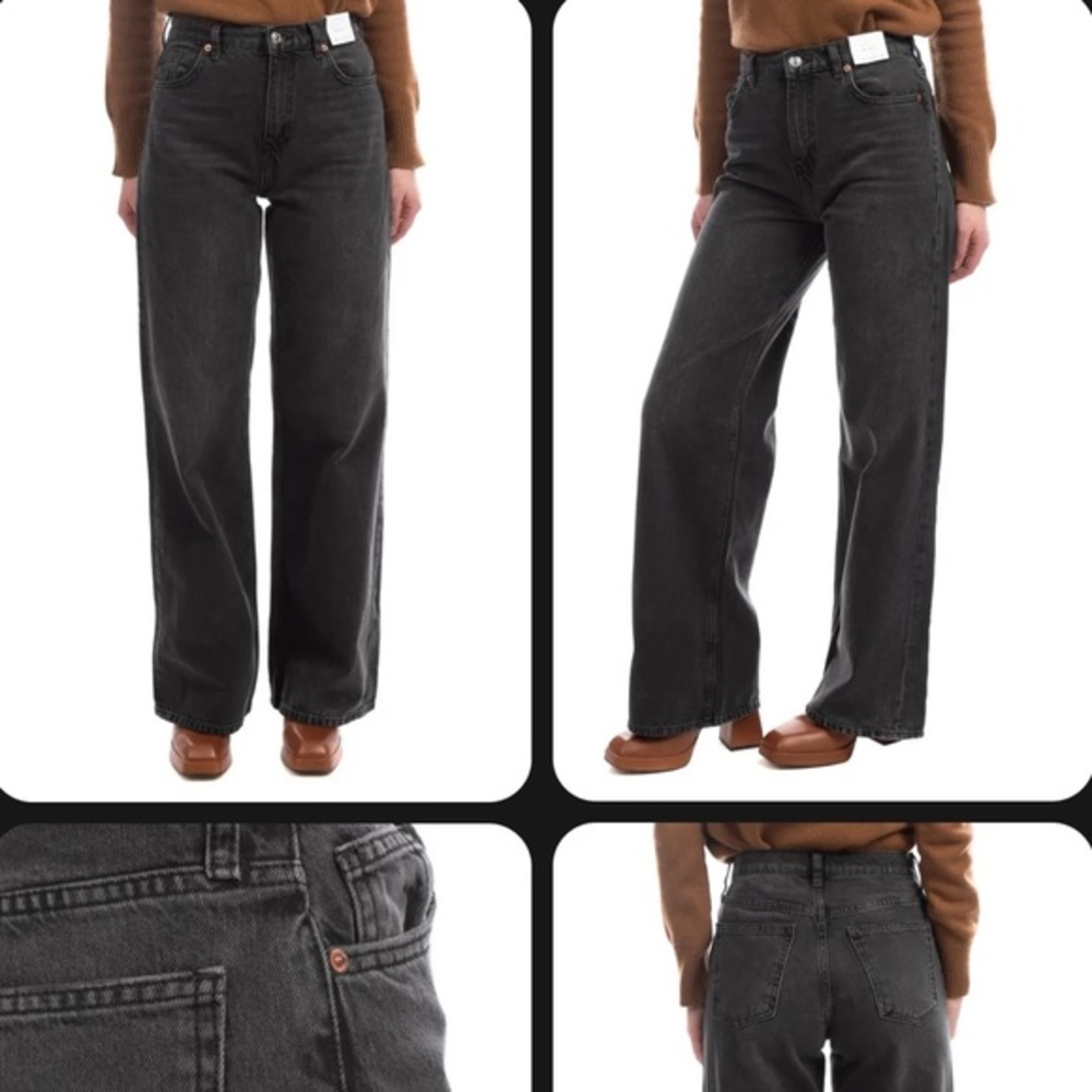 TOP SHOP HIGH WAISTED WIDE LEG JEANS